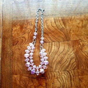Pink faux diamond necklace